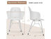 Costway Set of 2 Dining Chair Modern Petal-Shape Plastic Seat Metal Frame - White