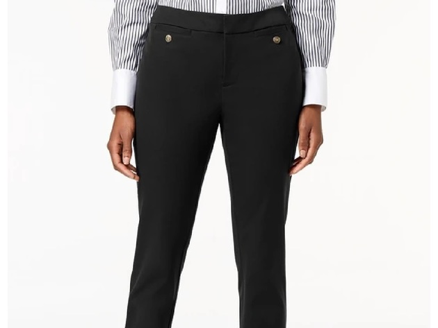 Charter Club Women's Slim-Leg Pants Black Size 2