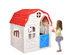 Costway Kids Cottage Playhouse Foldable Plastic Play House Indoor Outdoor Toy Portable - Beige + Red + Blue