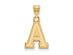 14k Gold Plated Silver Military Academy Small Initial A Pendant
