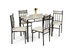 Costway 5 Piece Dining Set Faux Marble Top Table and 4 Padded Seat Chairs w/ Metal Legs