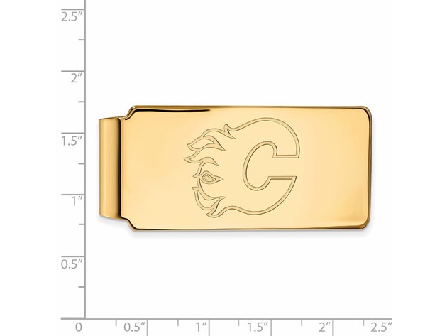 10k Yellow Gold NHL Calgary Flames Money Clip