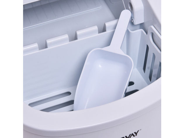 Costway White Portable Compact Electric Ice Maker Machine Mini Cube 26lb/Day - White