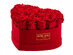 Rose Box™ Velvet Heart Box (Red) & Everlasting Roses (Red Flame)