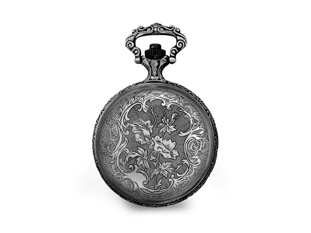 Charles Hubert Antique Chrome Finish Fisherman Pocket Watch
