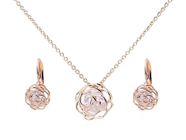 Rose Is A Rose Pendant & Earring Set