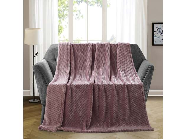 500 Series Classic Textured Oversized Throw Mauve