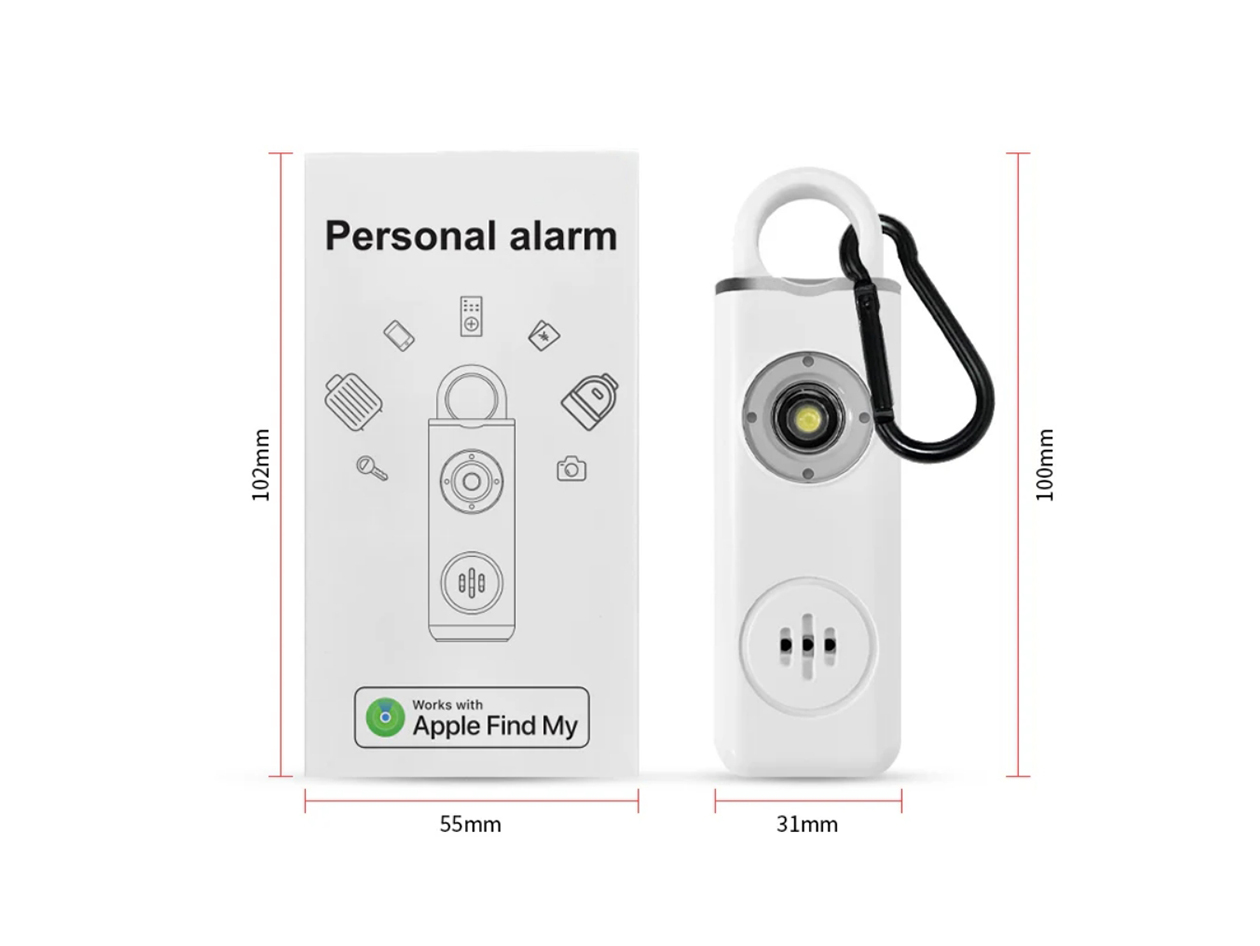 2-in-1 Personal Safety Alarm with Apple Find My Smart Tracking (Pink/2-Pack)