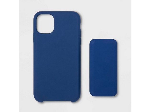 Heyday Apple iPhone 11 Silicone Case with 4000mAh Power Bank Combo with USB Cable, Dark Blue (New Open Box)
