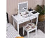 Costway Vanity Dressing Table Flip Top 7 Compartments Makeup Desk - white