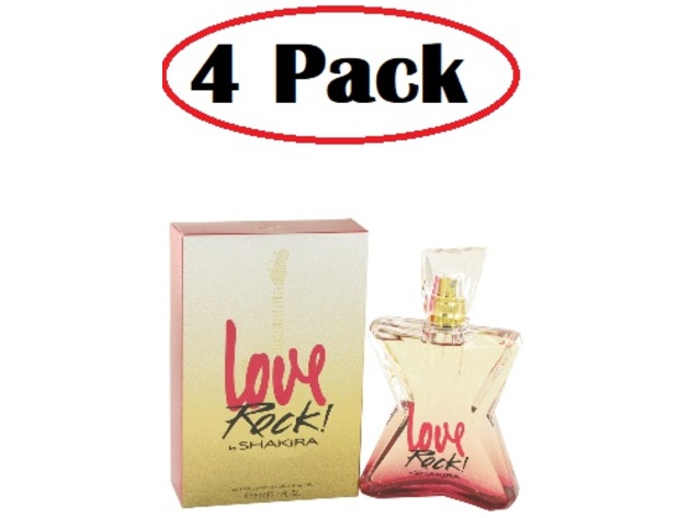 4 Pack of Shakira Love Rock! by Shakira Eau De Toilette Spray 2.7 oz