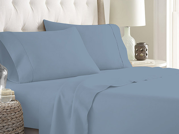 Soft Home 1800 Series Solid Microfiber Ultra Soft Sheet Set (Dusty Blue ...