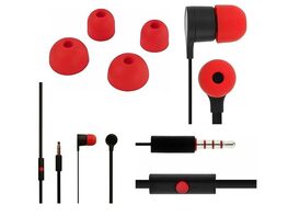 Stereo Headset 3.5 mm for HTC, LG, Huawei Phones with Mic - Black/Red