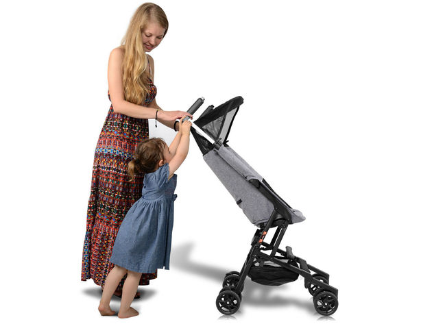 Costway Buggy Portable Pocket Compact Lightweight Stroller Easy Handling Folding Travel - Gray
