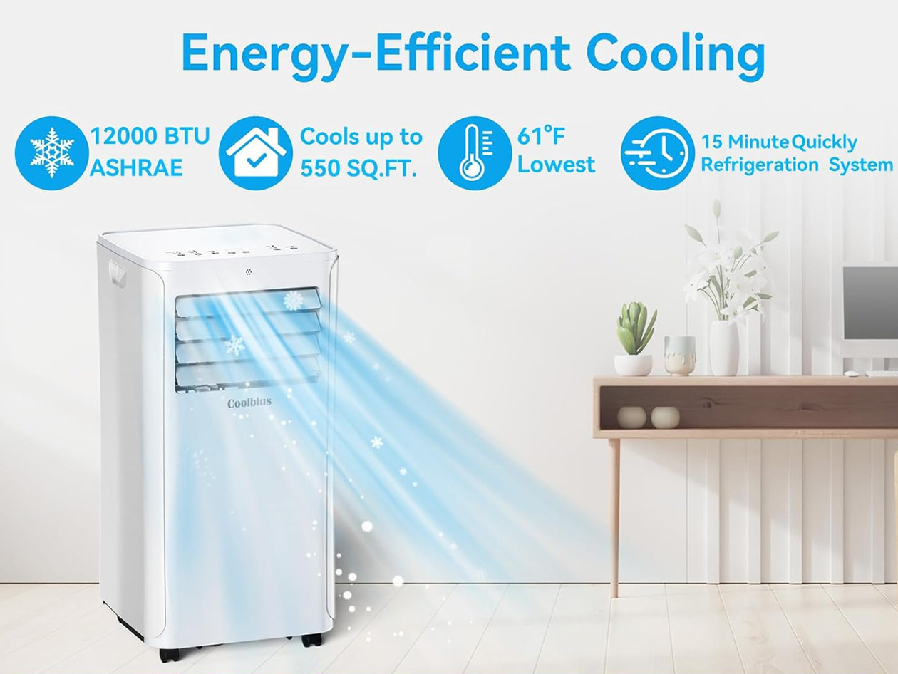 Coolblus 12000 BTU Portable Air Conditioner with Remote (Open Box)