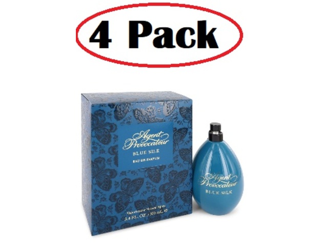 4 Pack of Agent Provocateur Blue Silk by Agent Provocateur Eau De Parfum Spray 3.4 oz