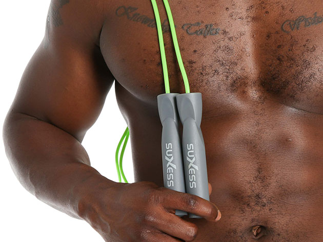 Adjustable Length Jump Rope with Anti-Grip Handles