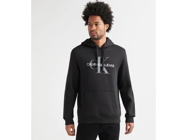 Calvin Klein Men's Monogram Logo Hoodie Charcoal Size XX Large
