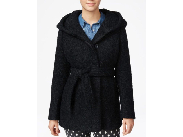 hooded belted walker coat