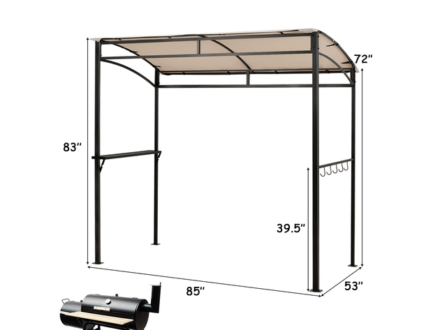 Costway 7' x 4.5' Outdoor Patio Barbecue Grill Gazebo - Beige