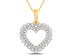 2/5 Carat (ctw I2-I3) Diamond Heart Pendant Necklace in 14K Yellow Gold with Chain