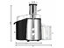 Costway Electric Juicer Wide Mouth Fruit & Vegetable Centrifugal Juice Extractor 2 Speed - Black + Sliver