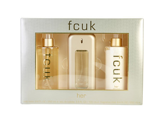 FCUK by French Connection EDT SPRAY 3.4 OZ & BODY LOTION 8.4 OZ & FRAGRANCE MIST 8.4 OZ For WOMEN