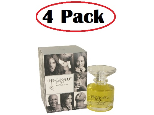 4 Pack of Unbreakable Bond by Khloe and Lamar Gift Set -- 1 oz Eau De Toilette Spray + 3.4 oz Body Lotion + 3.4 oz Shower Gel
