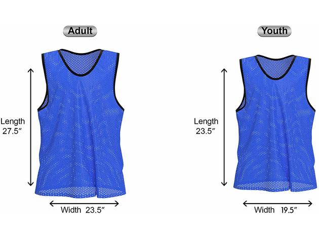 Nylon Mesh Scrimmage Team Practice Vests Jerseys for for Kids, Youth and  Adults Sports Basketball, Soccer, Football, Volleyball 