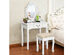 Costway Vanity Table Jewelry Makeup Desk Bench Dresser Stool White