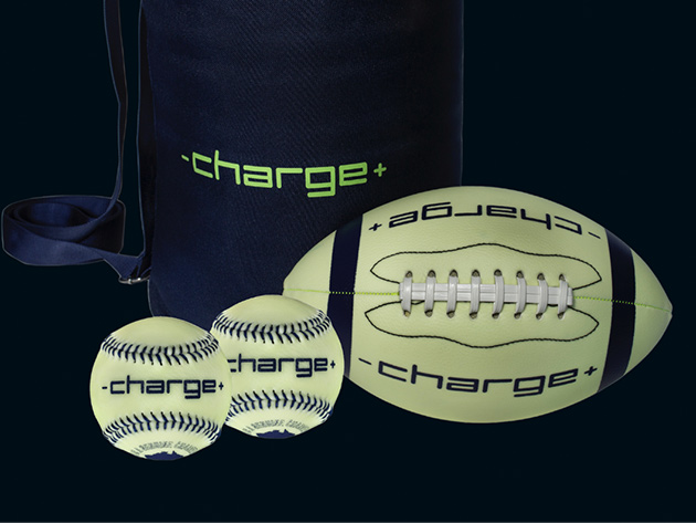 Chargeball Football PRO Kit + 2 Baseballs Bundle