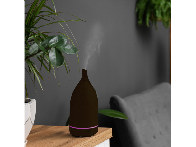 Milano Decor Aroma Diffuser 100ml Ultrasonic Humidifier Purifier And 3 Pack Oils - Dark Wood