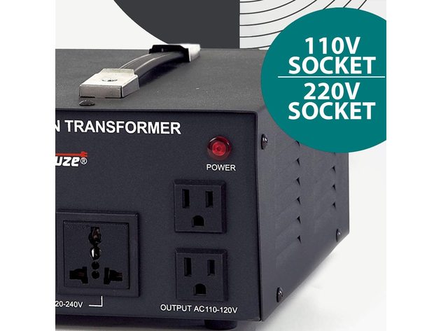 5000 Watt Voltage Converter Transformer by LiteFuze - Step Up/Down - 110V/220V - Circuit Breaker Protection -Heavy Duty/High Quality - Convertingbox Technology - LT Series - Perfect Converter