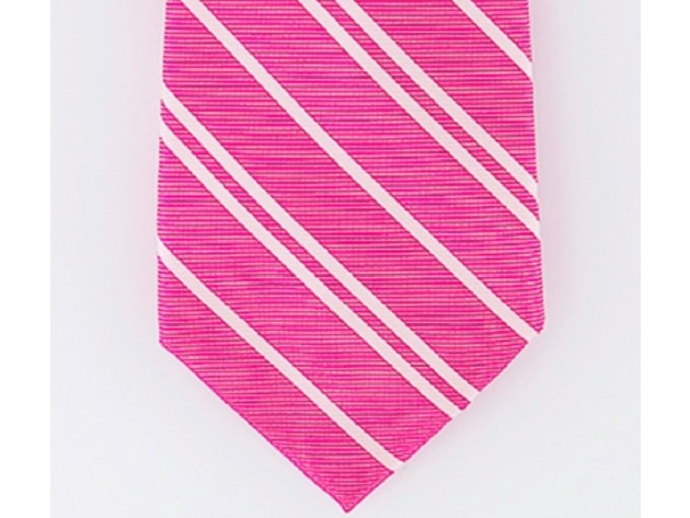 Tommy Hilfiger Men's Flatiron Stripe Tie Pink One Size