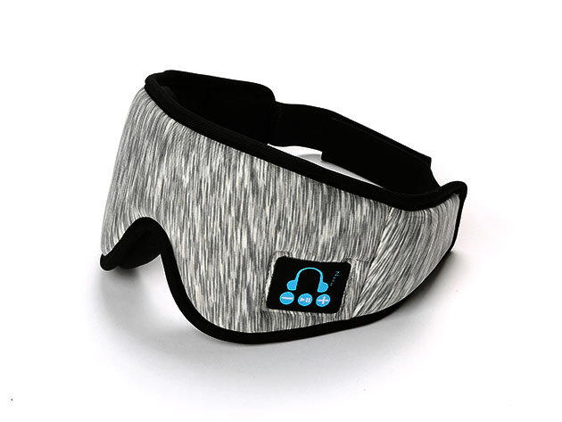 Shut-Eye Wireless 3D Sleep Mask with Bluetooth Headphones (Light Grey)