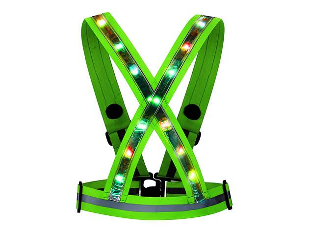 LED Reflective Running Vest with Individual Switches