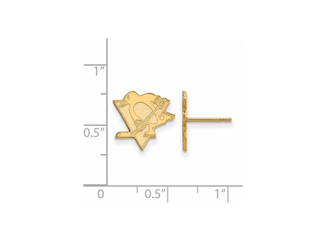 10k Yellow Gold NHL Pittsburgh Penguins Small Post Earrings