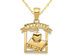 Teacher Apple and Book Charm Pendant Necklace in 14K Yellow Gold with Chain
