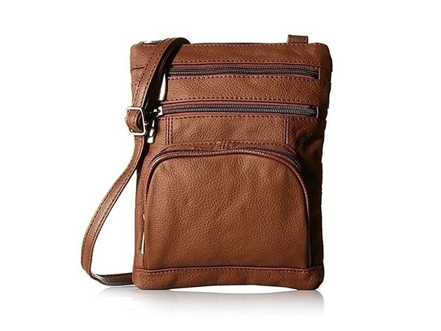 Maze Exclusive Ultra-Soft Leather Crossbody Bag (Brown)