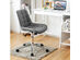 Costway Mid Back Armless Office Chair Adjustable Swivel Fabric Task Desk Chair - Gray