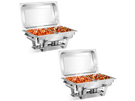 Full-Size 9-Quart Stainless Steel Chafing Dish for Buffets (2-Pack)