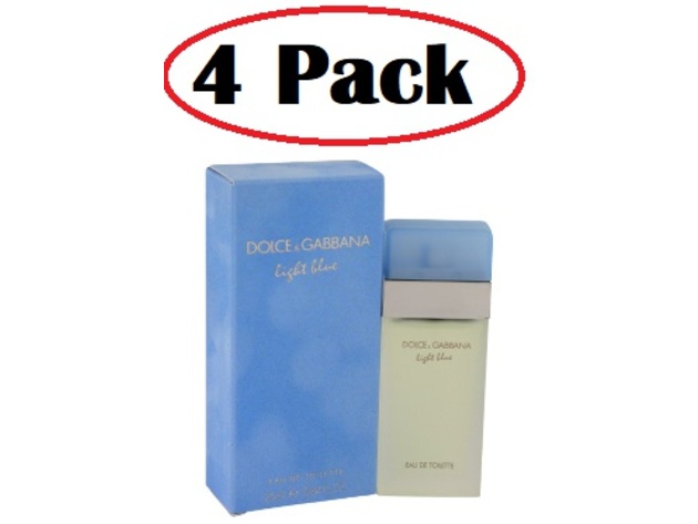 4 Pack of Light Blue by Dolce & Gabbana Eau De Toilette Spray .8 oz