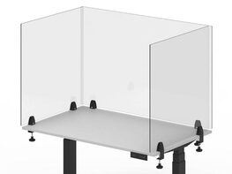 Offex Acrylic Sneeze Guard Desk Divider (Clamp-On/Clear)