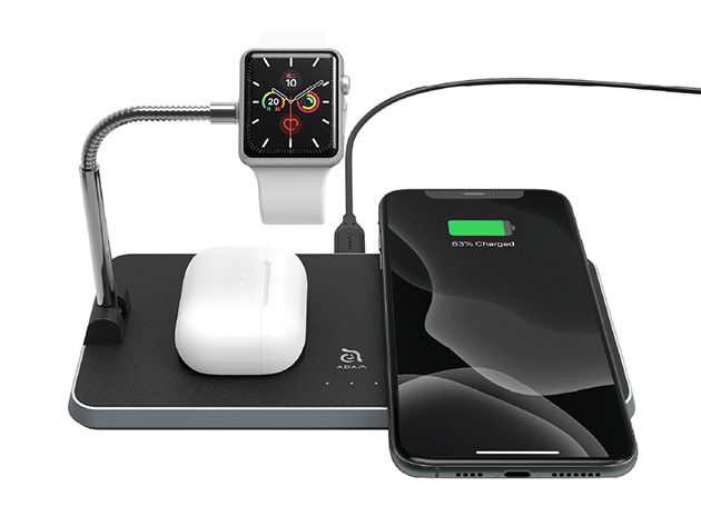 Adam Elements OMNIA Q3 3-in-1 Wireless Charging Station with Power Adapter