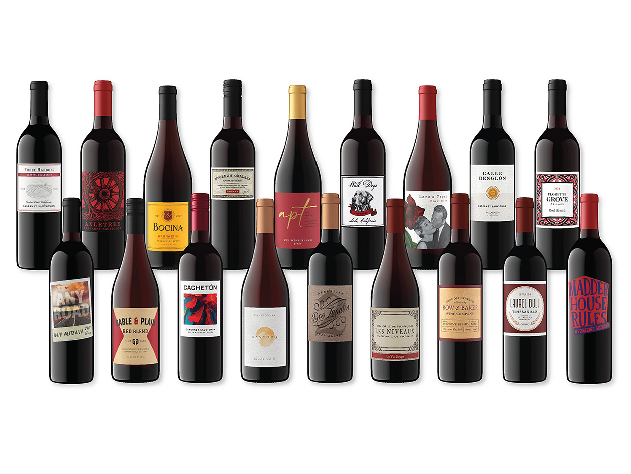 18 Bottles of Red, White or Mixed Wines (Shipping Not Included)