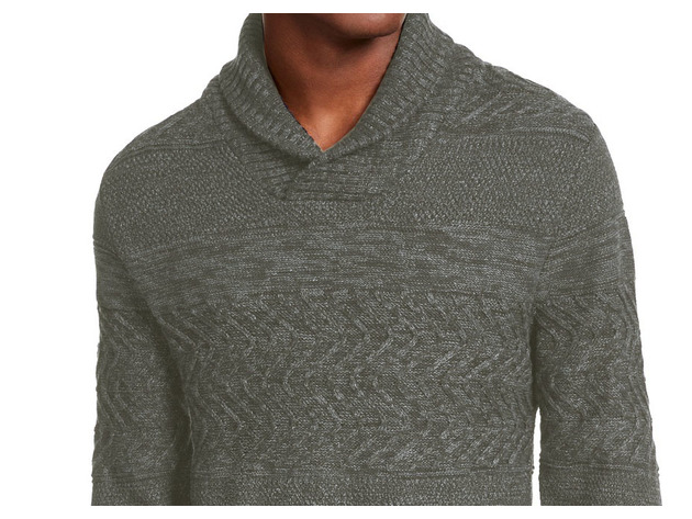 American Rag Men's Multi-Textured Shawl-Collar Sweater Gray Size Small