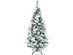 Costway 5ft Snow Flocked Christmas Pencil Tree w/ Berries & Poinsettia Flowers - White