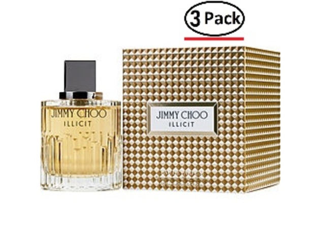 JIMMY CHOO ILLICIT by Jimmy Choo EAU DE PARFUM SPRAY 3.4 OZ for WOMEN ---(Package Of 3)