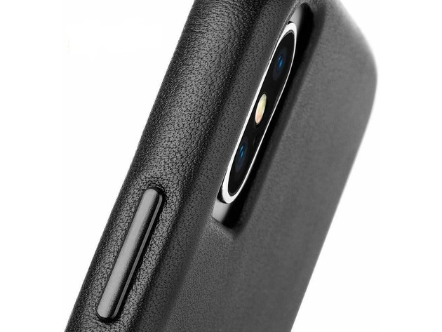 Case-Mate Leather Case for iPhone X and XS, Classic Protective Design, Genuine Leather, Black (New Open Box)