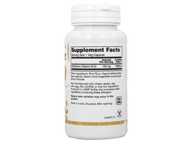 LuckyVitamin - Vitamin B2 Riboflavin Energy Production 100 mg. - 100 Veg Capsules